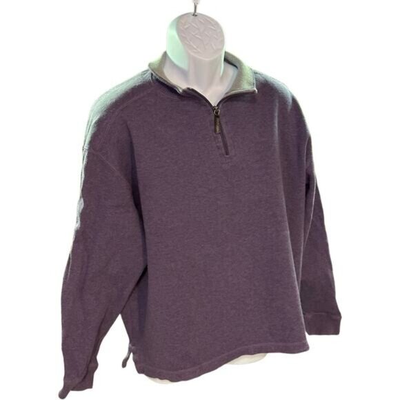 Mens Jos. A. Bank Quarter-Zip Pullover Sweater XL Purple Cotton - Picture 7 of 13